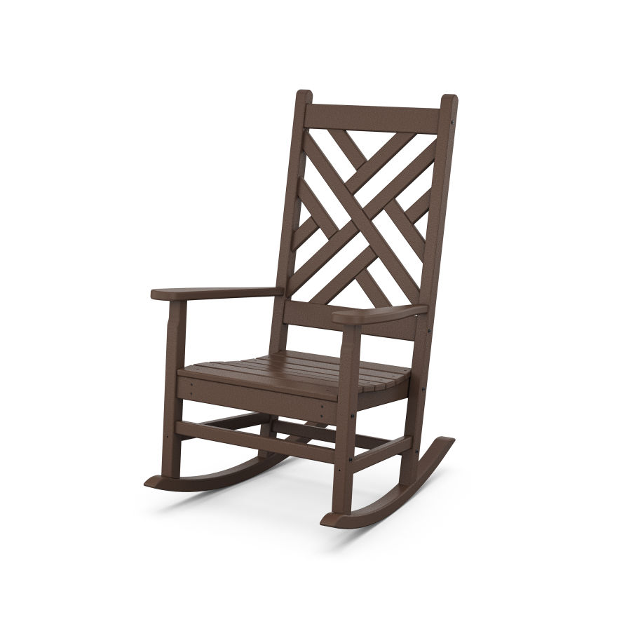 POLYWOOD Chippendale Porch Rocking Chair in Mahogany