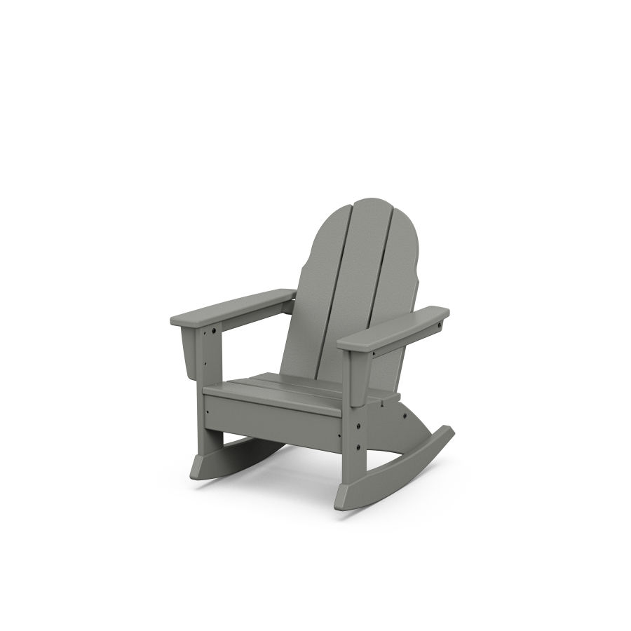 POLYWOOD Kids Vineyard Adirondack Rocking Chair in Slate Grey