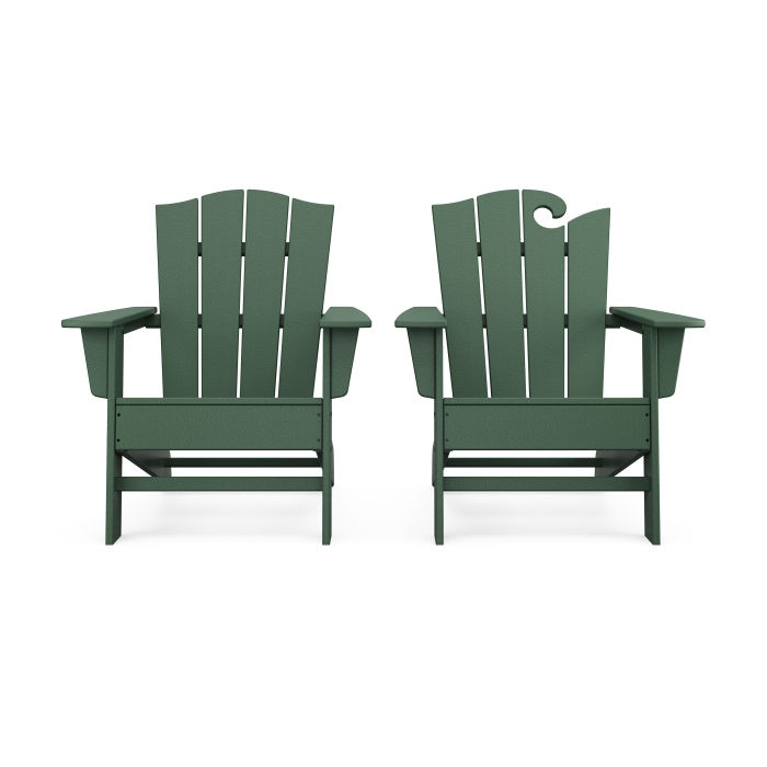 POLYWOOD Wave 2-Piece Adirondack Chair Set with The Crest Chair
