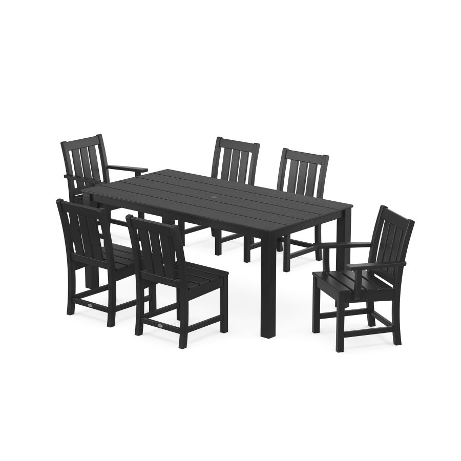POLYWOOD Oxford 7-Piece Parsons Dining Set in Black