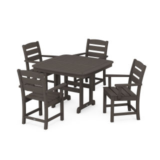 POLYWOOD Lakeside 5-Piece Dining Set with Trestle Legs in Vintage Finish