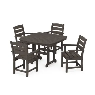 POLYWOOD Lakeside 5-Piece Dining Set with Trestle Legs in Vintage Finish