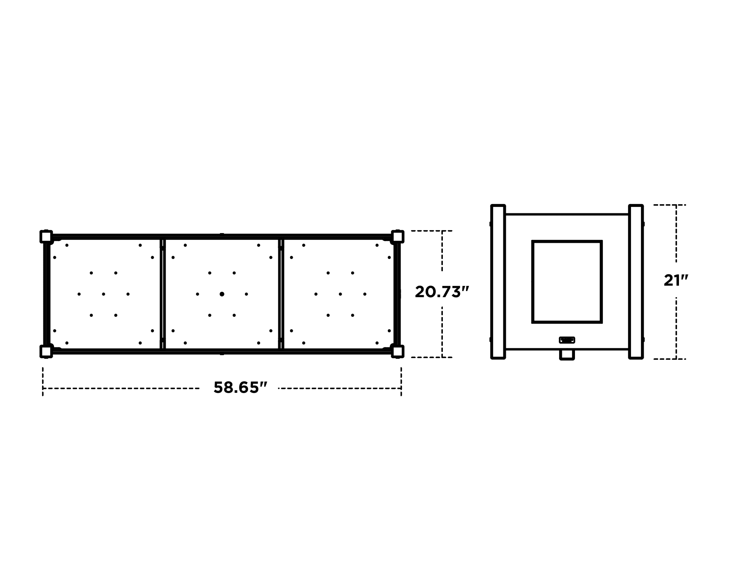 Dimensions for Country Living Large Rectangle Triple Planter Box
