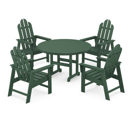 Long Island 5-Piece Round Farmhouse Dining Set in Green