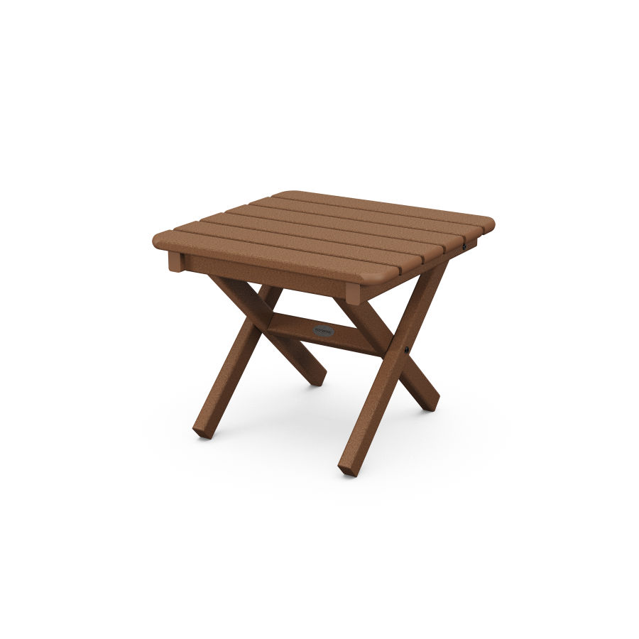POLYWOOD Square 18" Folding Side Table in Teak
