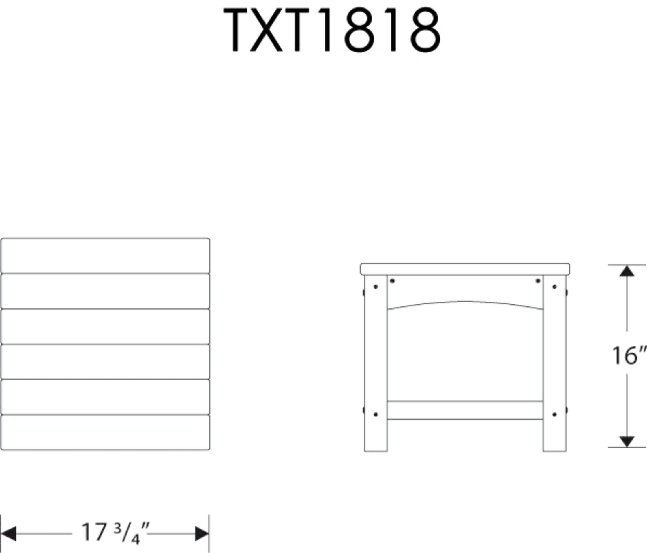 Dimensions for Rockport Club 18" Side Table