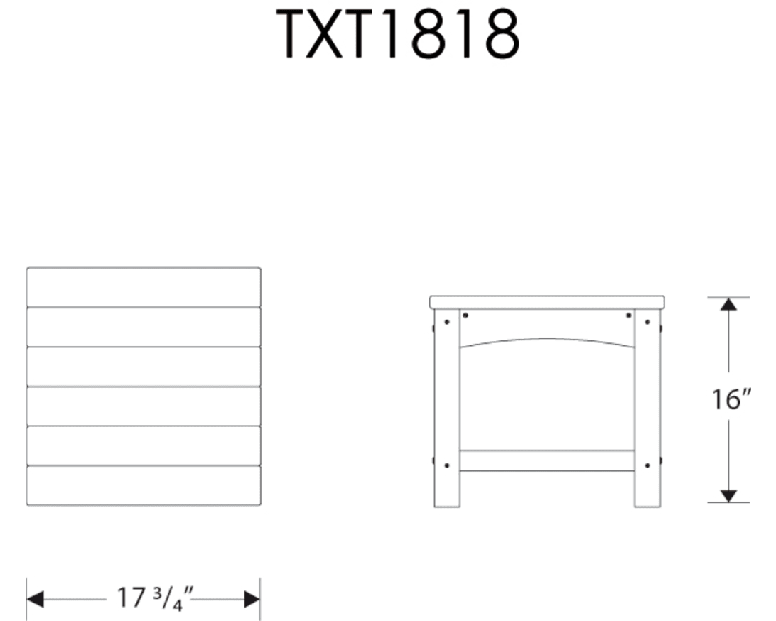 Dimensions for Rockport Club 18" Side Table