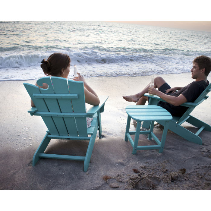 POLYWOOD Wave 3-Piece Adirondack Set with The Ocean Chair
