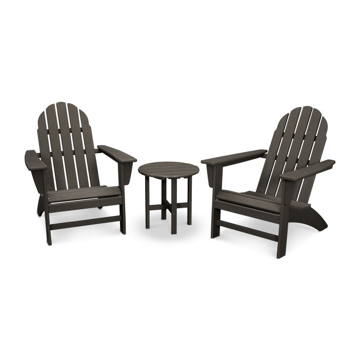 Vineyard 3-Piece Adirondack Set in Vintage Finish