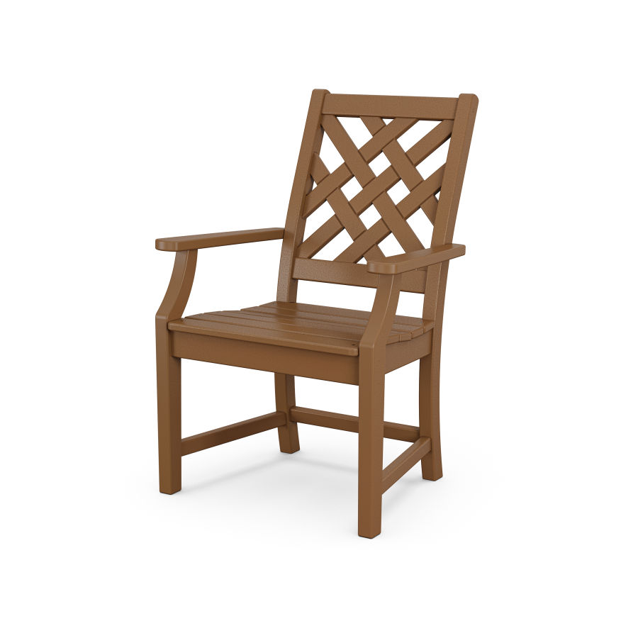 POLYWOOD Wovendale Dining Arm Chair in Teak