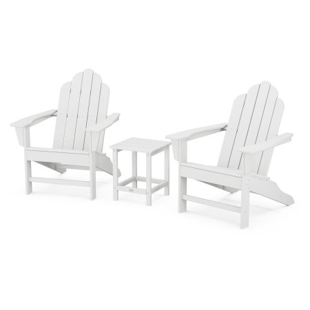 POLYWOOD Long Island Adirondack 3-Piece Set in White