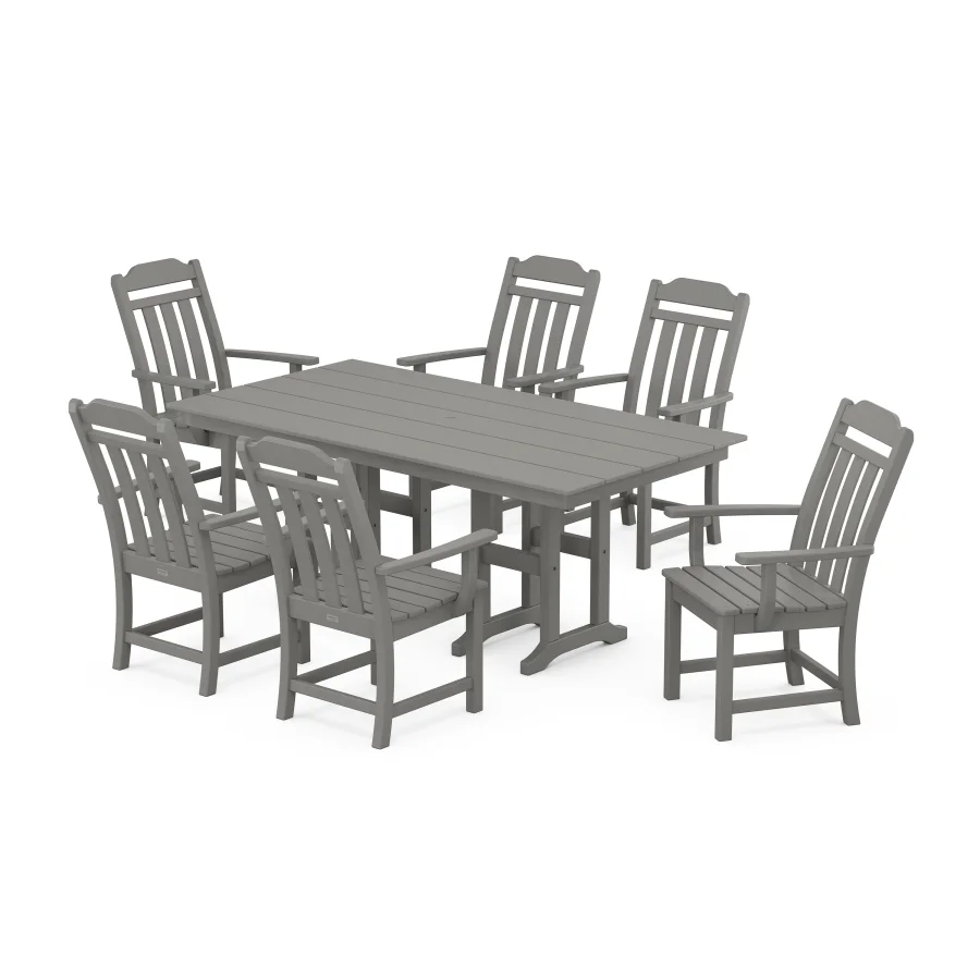 POLYWOOD Cottage Arm Chair 7-Piece Farmhouse Dining Set