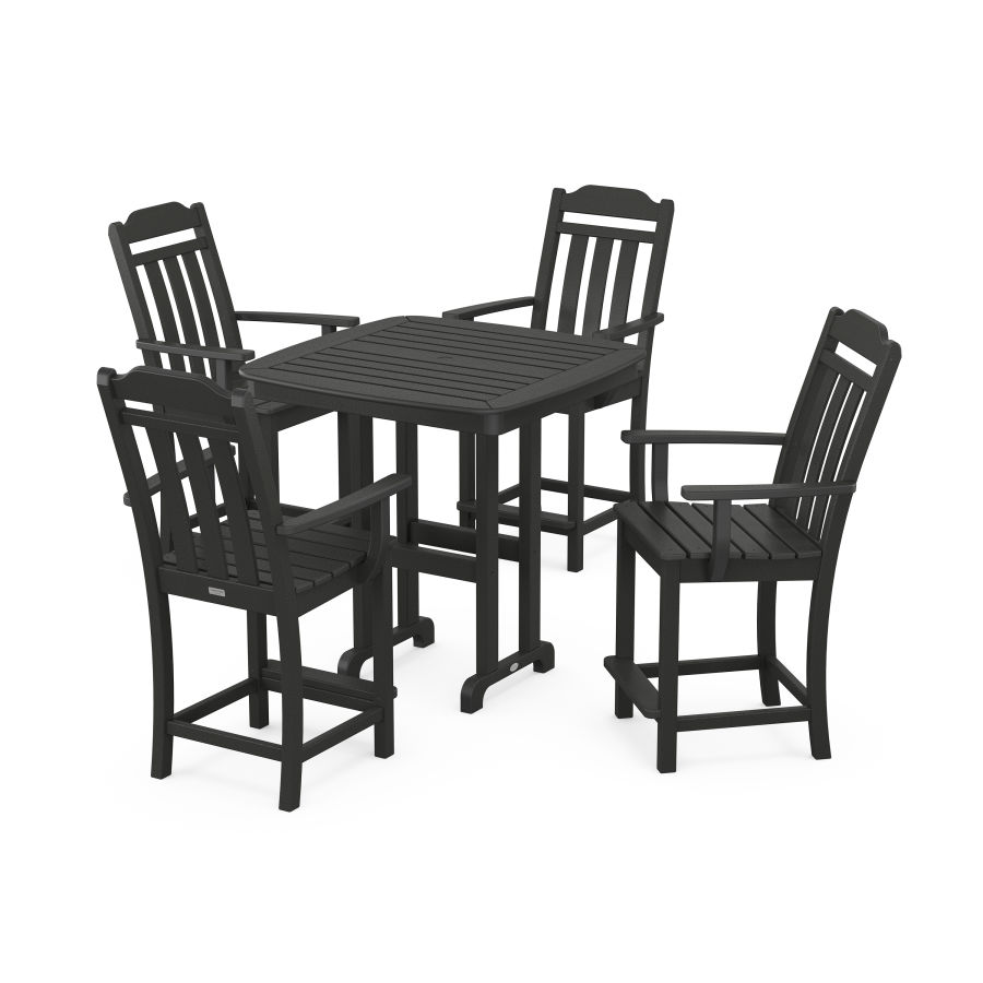 POLYWOOD Country Living 5-Piece Counter Set in Black