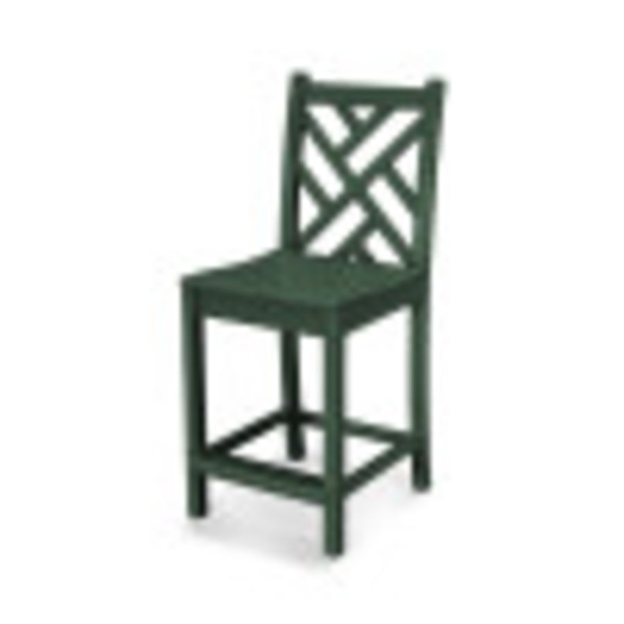 POLYWOOD Chippendale Counter Side Chair in Green