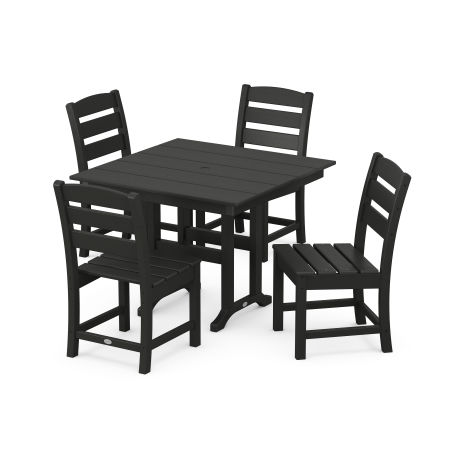 Lakeside Side Chair 5-Piece Farmhouse Dining Set in Black
