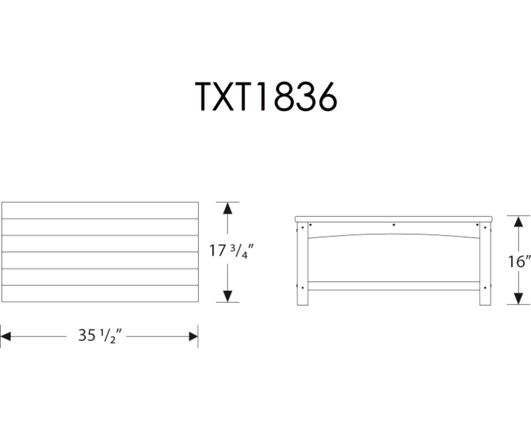 Dimensions for Rockport Club Coffee Table