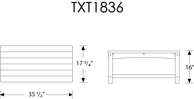 Dimensions for Rockport Club Coffee Table
