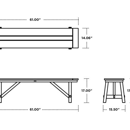 Rustic Farmhouse 60" Backless Bench #2