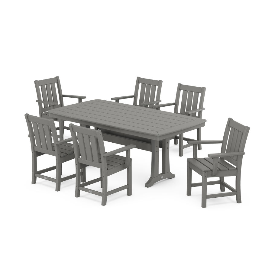 POLYWOOD Oxford Arm Chair 7-Piece Dining Set with Trestle Legs