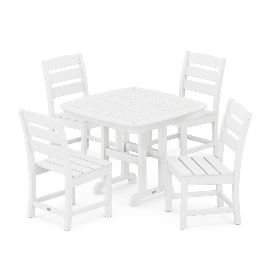 POLYWOOD Lakeside 5-Piece Side Chair Dining Set in White