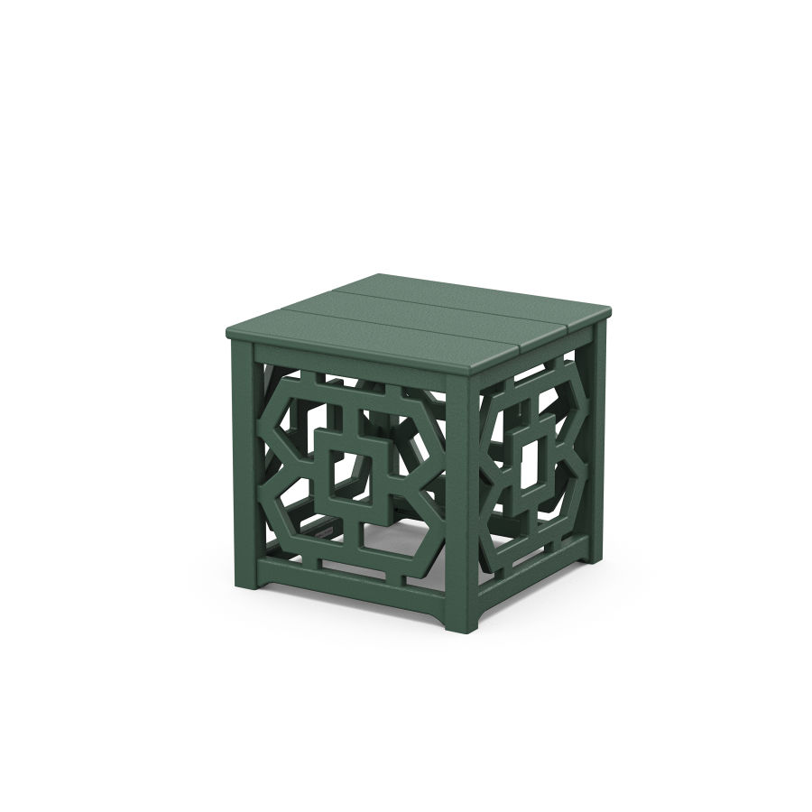 POLYWOOD Chinoiserie Accent Table in Green