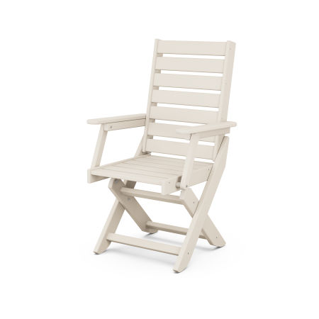 POLYWOOD Captain Folding Dining Chair in Sand