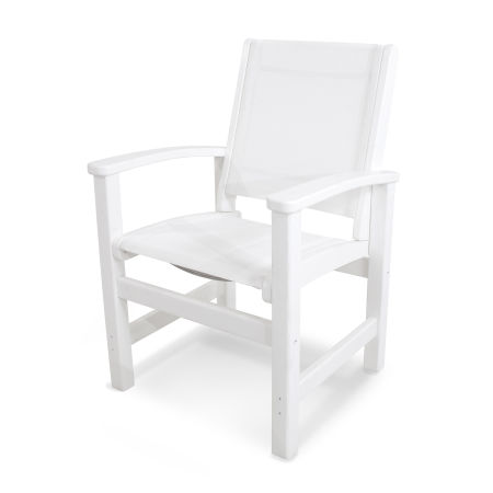 Coastal Dining Chair in White / White Sling