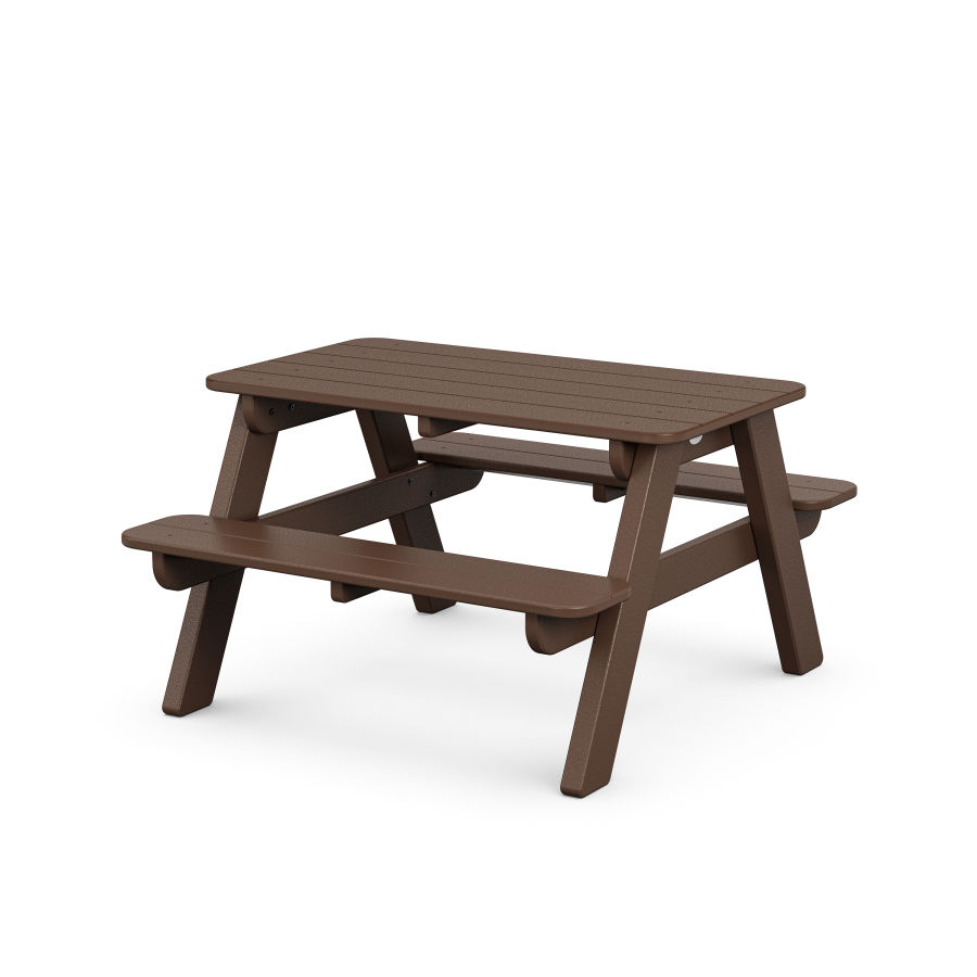 POLYWOOD Kids Outdoor Picnic Table in Mahogany