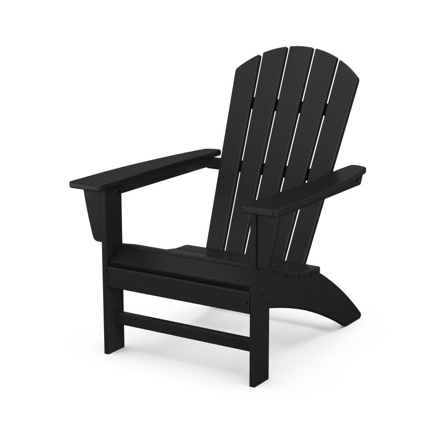 POLYWOOD Nautical Adirondack Chair in Black