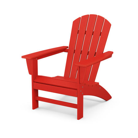 POLYWOOD Nautical Adirondack Chair in Sunset Red