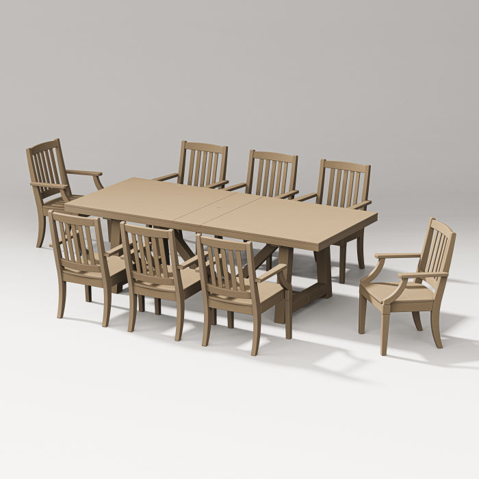 POLYWOOD Estate 9-Piece A-Frame Table Dining Set