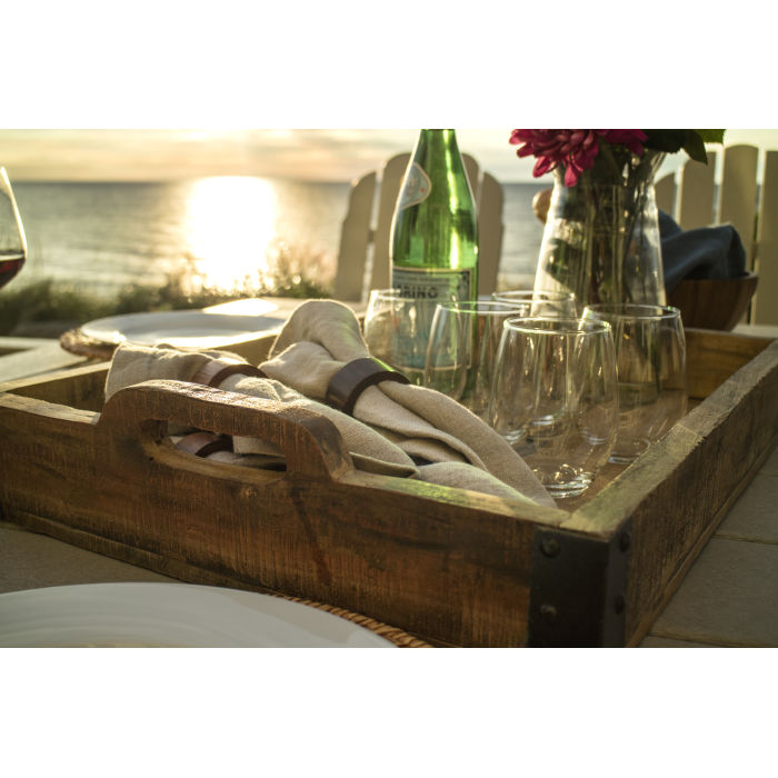 POLYWOOD Vineyard Curveback Adirondack 9-Piece Nautical Trestle Dining Set