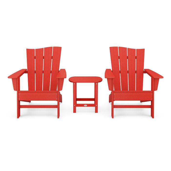POLYWOOD Wave 3-Piece Adirondack Chair Set
