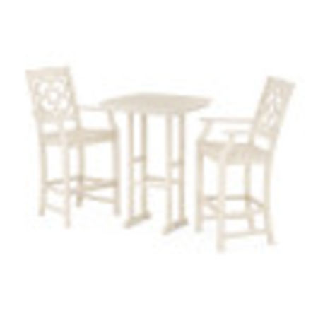 POLYWOOD Chinoiserie 3-Piece Bar Set in Sand