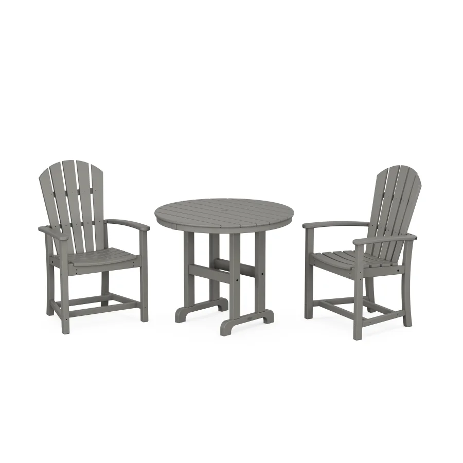 POLYWOOD Palm Coast 3-Piece Round Farmhouse Dining Set