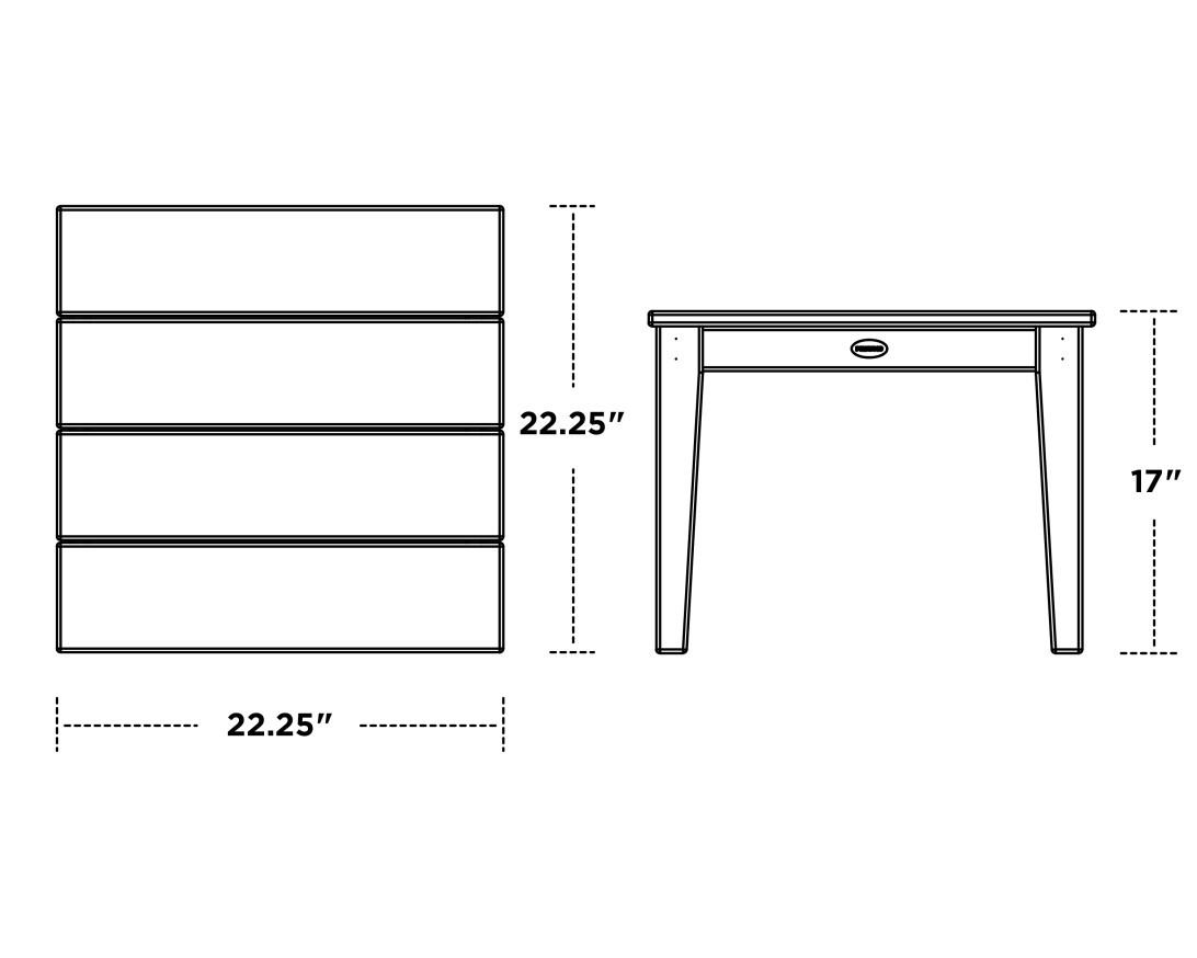 Dimensions for Newport 22" End Table