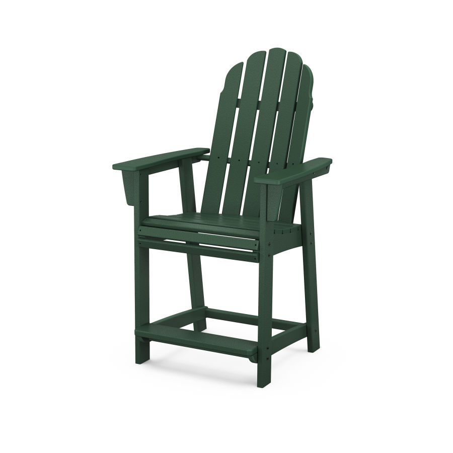 POLYWOOD Vineyard Adirondack Counter Chair in Green
