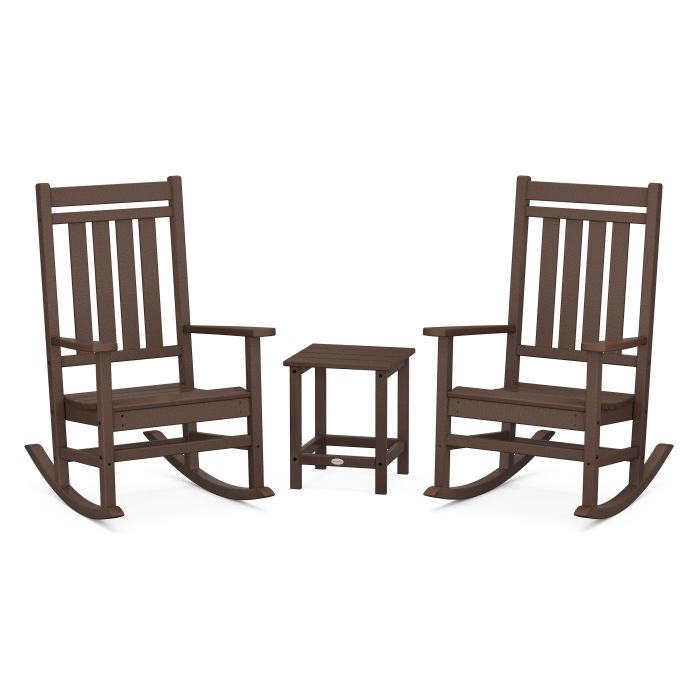 POLYWOOD Estate 3-Piece Rocking Chair Set with Long Island 18