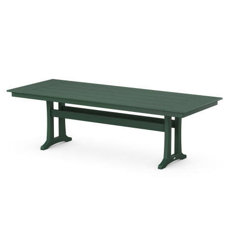 Farmhouse Trestle 38" x 96" Dining Table in Green