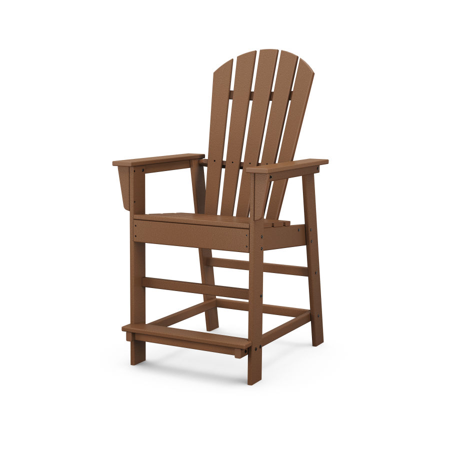 POLYWOOD South Beach Counter Chair in Teak