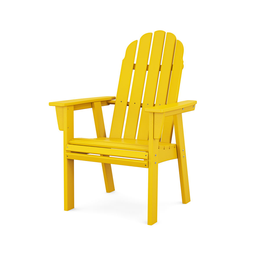 POLYWOOD Vineyard Curveback Adirondack Dining Chair in Lemon