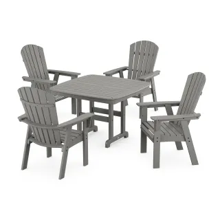 POLYWOOD Nautical Curveback Adirondack 5-Piece Dining Set