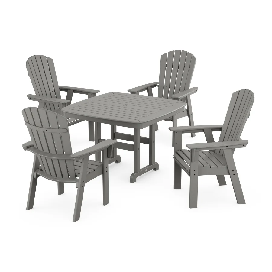 POLYWOOD Nautical Curveback Adirondack 5-Piece Dining Set