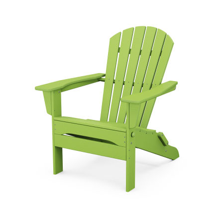 POLYWOOD South Beach Folding Adirondack Chair in Lime
