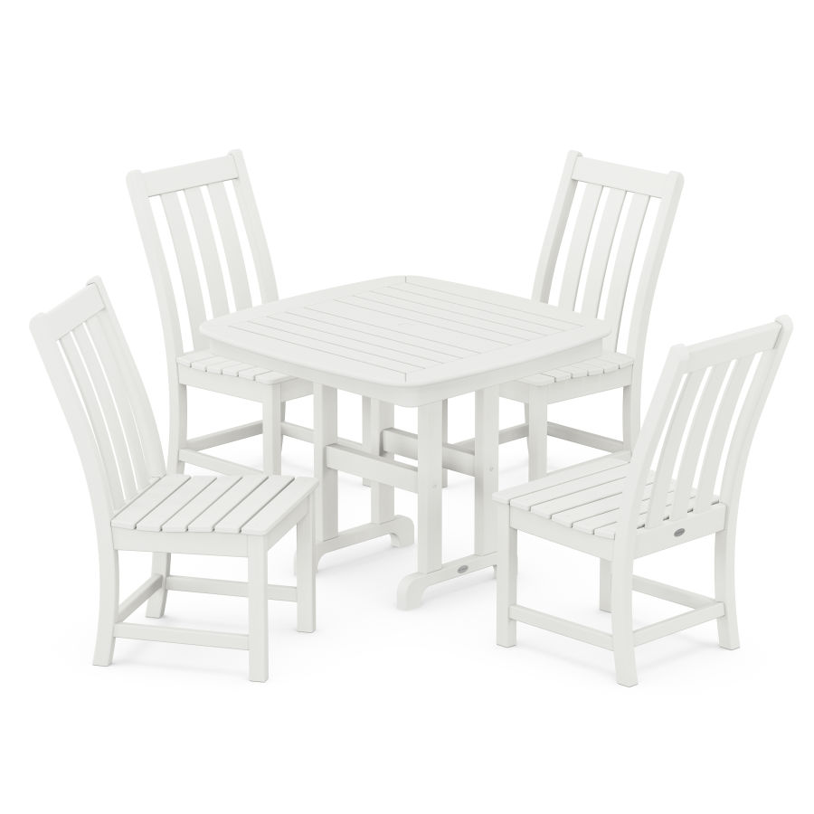 POLYWOOD Vineyard 5-Piece Side Chair Dining Set in Vintage White