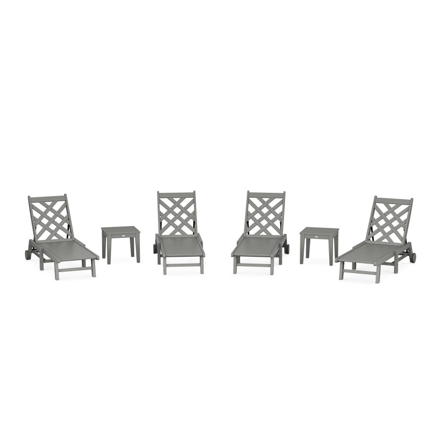 POLYWOOD Wovendale 6-Piece Chaise Set with Wheels