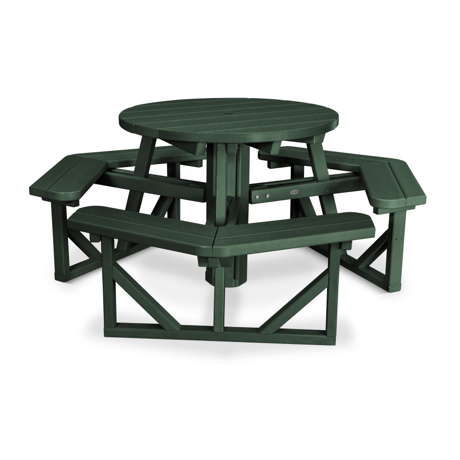 POLYWOOD Park 36" Round Picnic Table in Green
