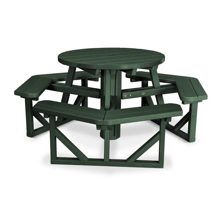 POLYWOOD Park 36" Round Picnic Table in Green