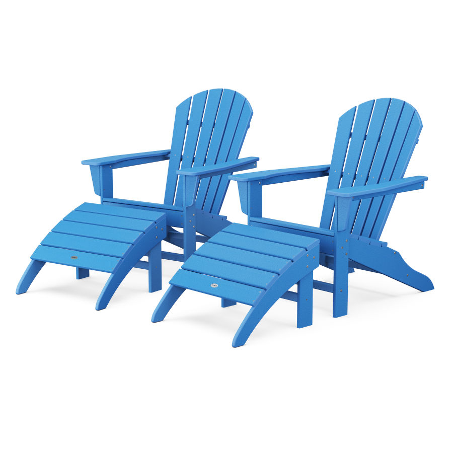 POLYWOOD South Beach 4-Piece Adirondack Set in Pacific Blue