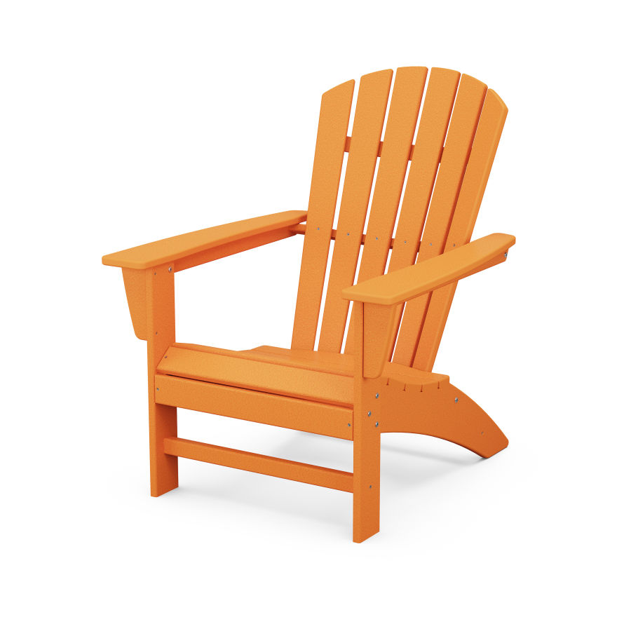 POLYWOOD Grant Park Traditional Curveback Adirondack Chair in Tangerine